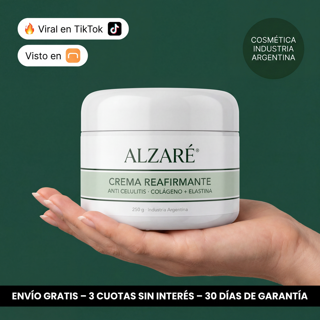 ALZARÉ® Tratamiento Reafirmante & Anti Celulitis — Crema Corporal 250 g